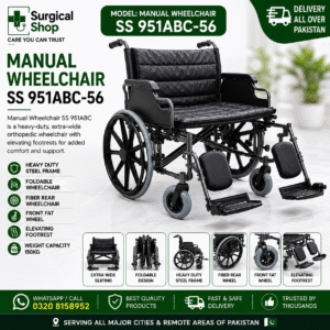 Manual Wheelchair SS951ABC-56 Heavy Duty Bariatric Wheelchair